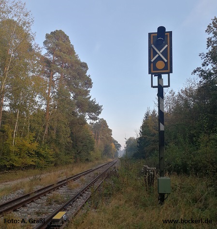 Bahnübergang zwischen Langenbach und Haag am 18. Oktober 2021