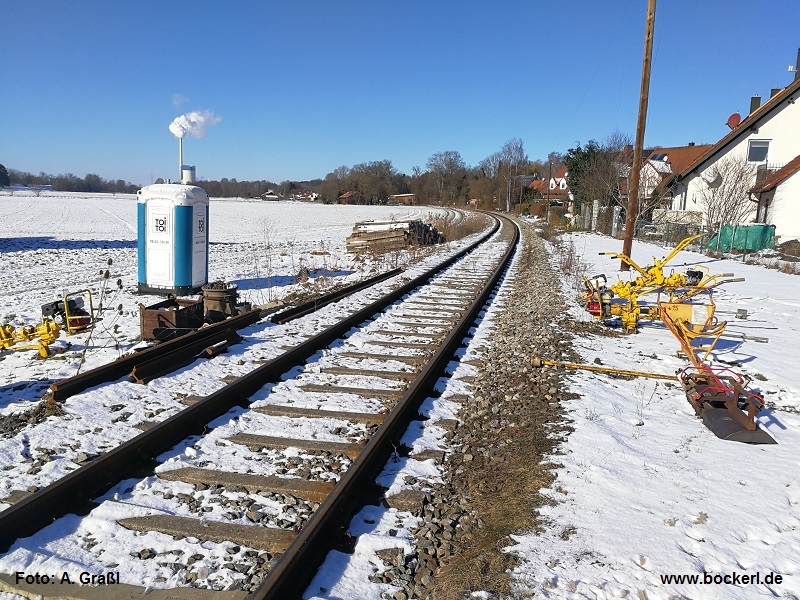 Gleisbauwerkzeug in Haag am 13.02.2021, Foto: Graßl